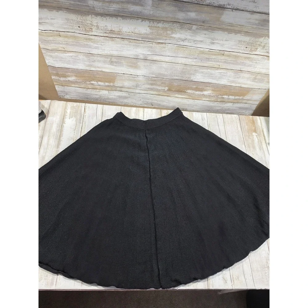 St John Saks Fifth Avenue Black Gold Trim Knit Skirt Suit Set Vintage Women S